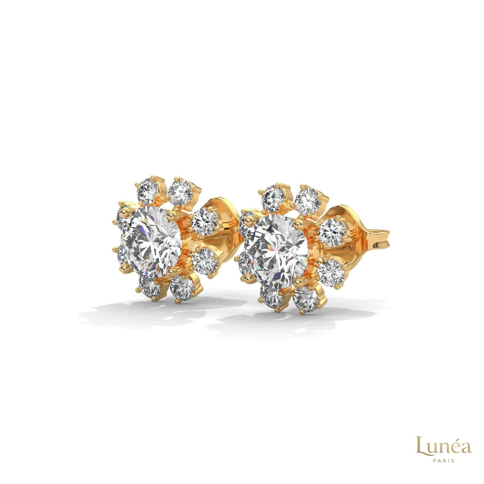 1.0 CT. Round Floral Diamond Studs