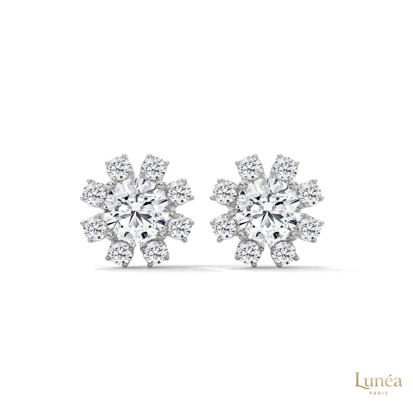 1.0 CT. Round Floral Diamond Studs