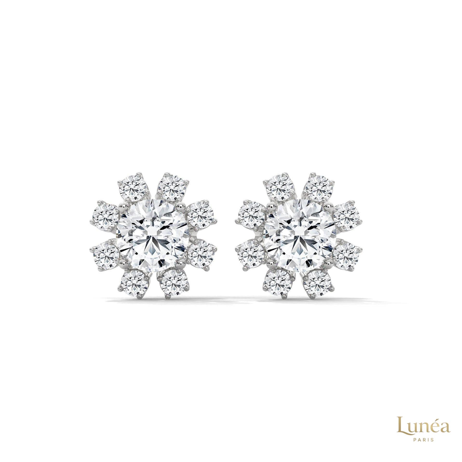 1.0 CT. Round Floral Diamond Studs
