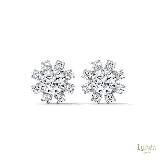 1.0 CT. Round Floral Diamond Studs