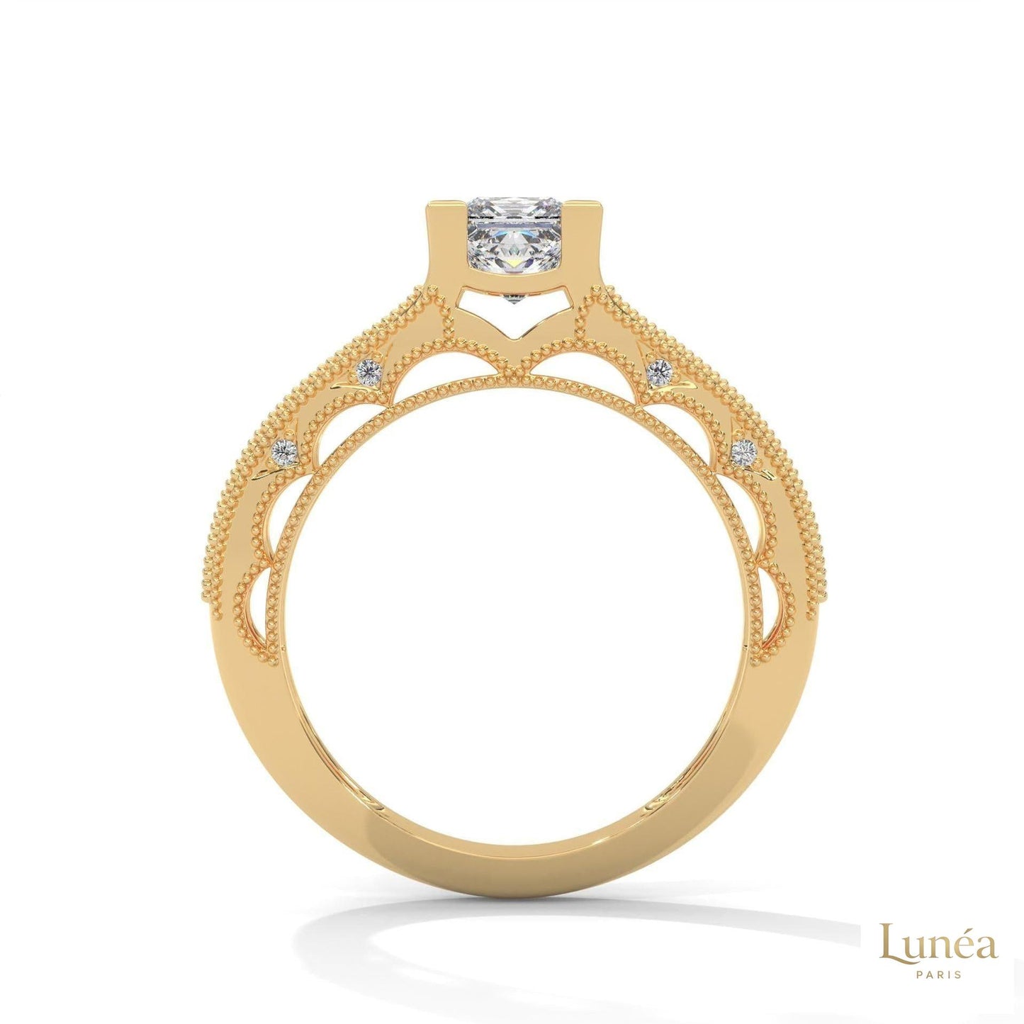 1.0 Ct. Princess-Cut Lab Diamond Engagement Ring