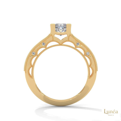 1.0 Ct. Princess-Cut Lab Diamond Engagement Ring