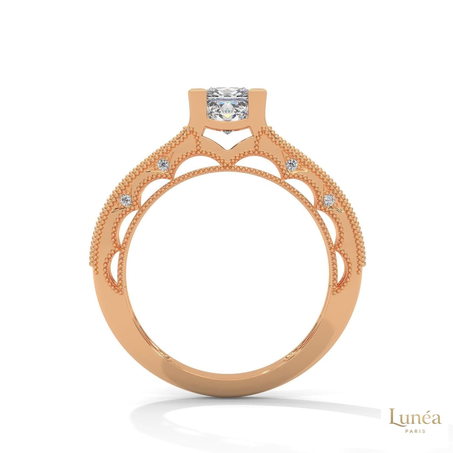 1.0 Ct. Princess-Cut Lab Diamond Engagement Ring