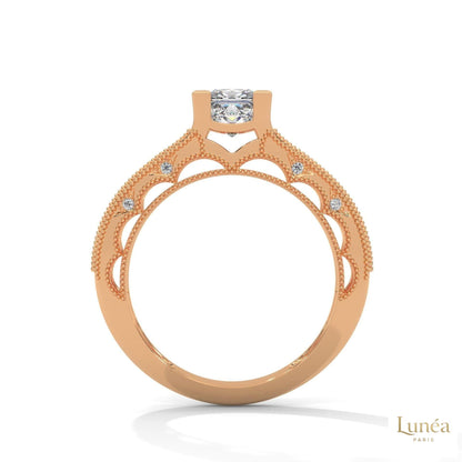 1.0 Ct. Princess-Cut Lab Diamond Engagement Ring
