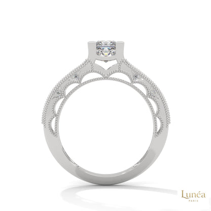 1.0 Ct. Princess-Cut Lab Diamond Engagement Ring