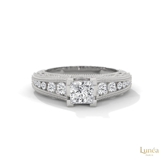 1.0 Ct. Princess-Cut Lab Diamond Engagement Ring