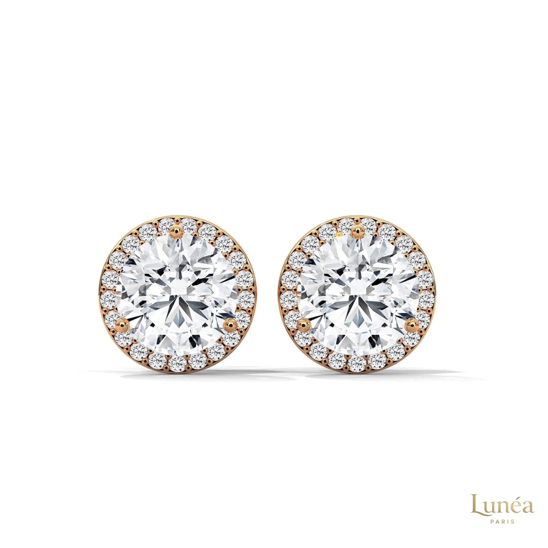 1.10 CT. Bezel Halo Diamond Stud Earrings