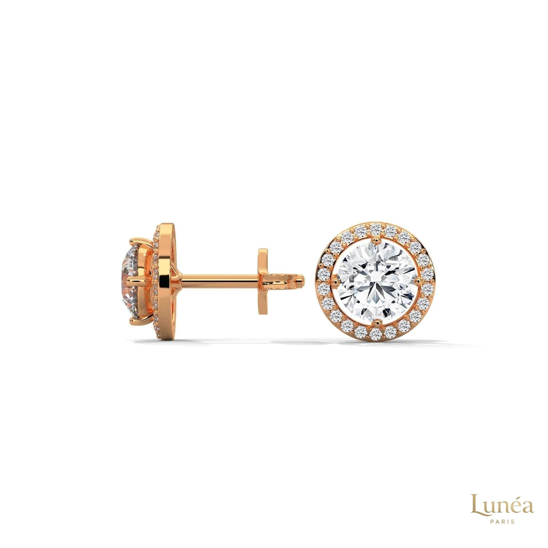 1.10 CT. Halo Diamond Stud Earrings