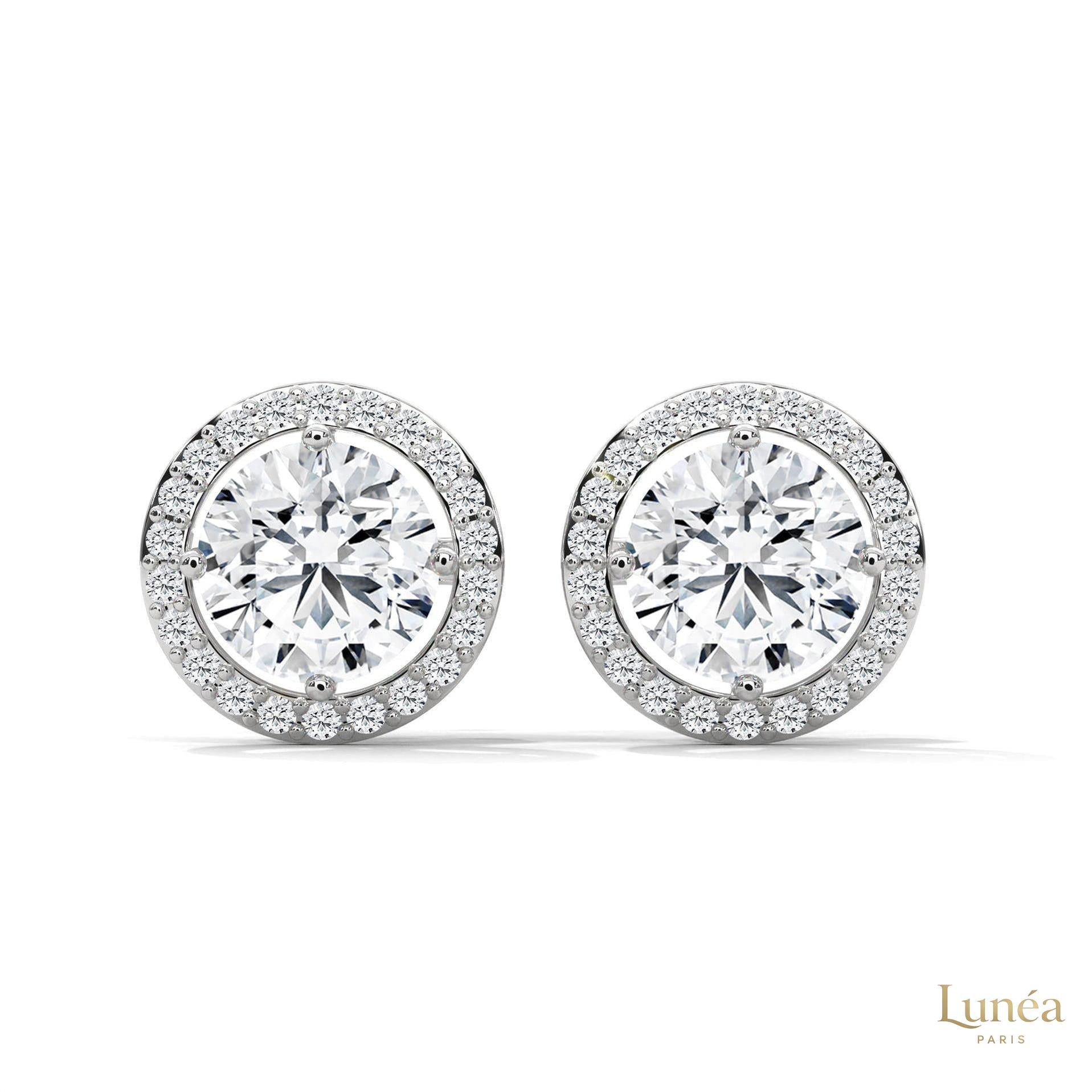 1.10 CT. Halo Diamond Stud Earrings