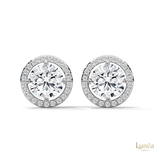 1.10 CT. Halo Diamond Stud Earrings