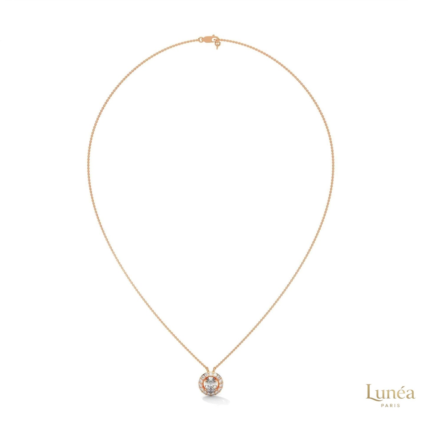 1.10 CT. Oval Halo Diamond Pendant