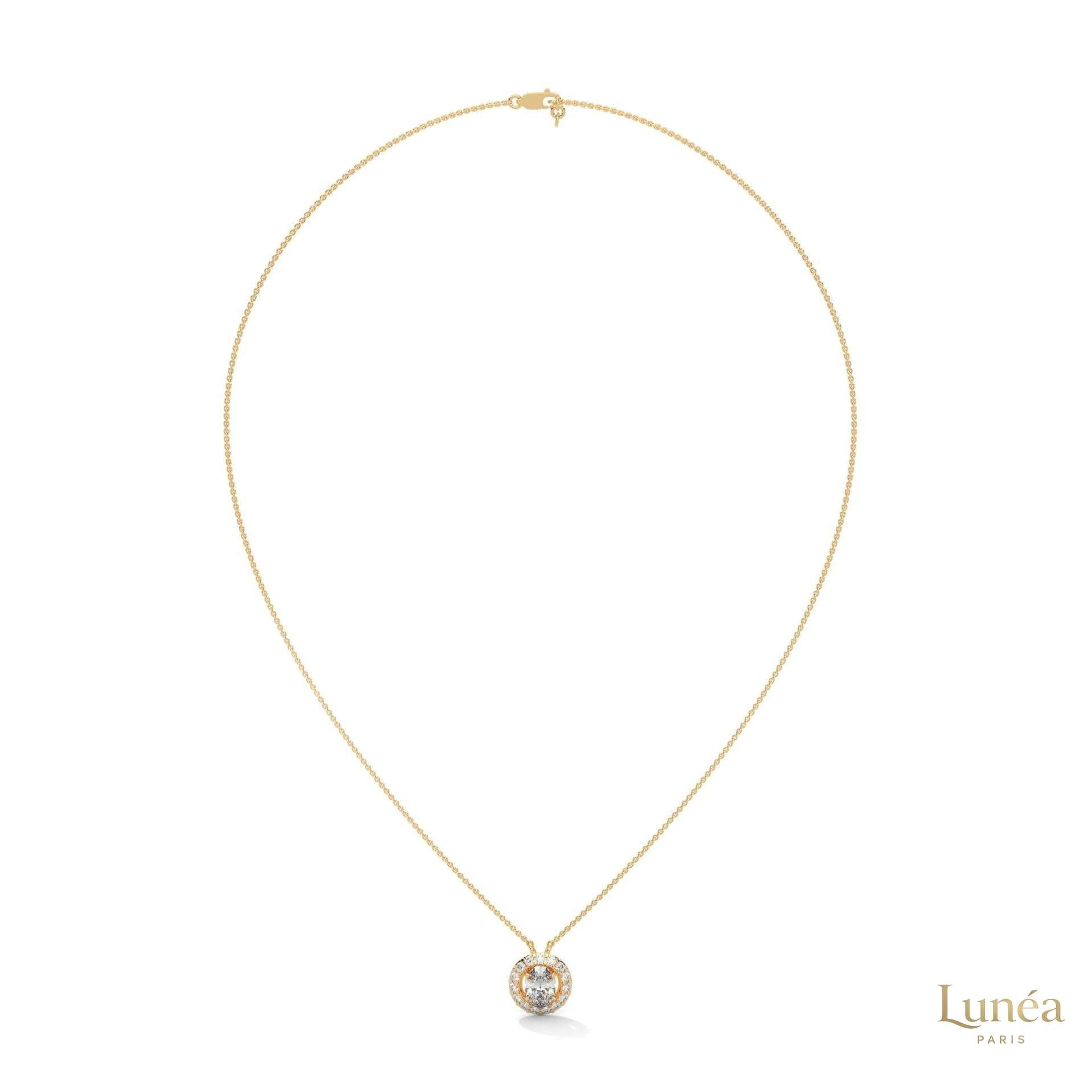 1.10 CT. Oval Halo Diamond Pendant