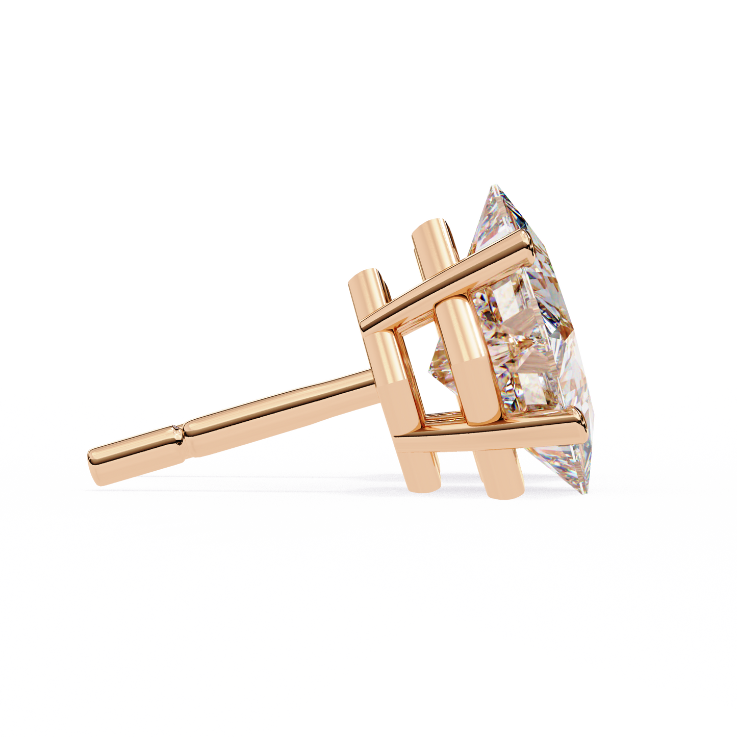 2.39 CTW Princess-Cut Lab-Grown Diamond Stud Earrings in 14K Gold