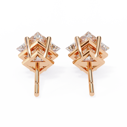 2.39 CTW Princess-Cut Lab-Grown Diamond Stud Earrings in 14K Gold