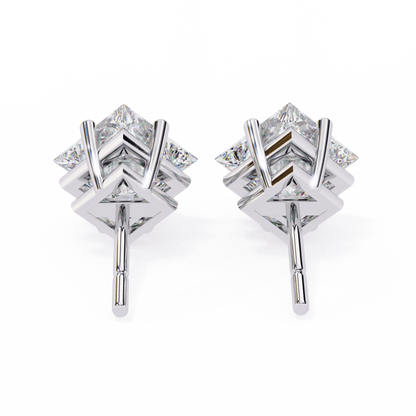 2.39 CTW Princess-Cut Lab-Grown Diamond Stud Earrings in 14K Gold