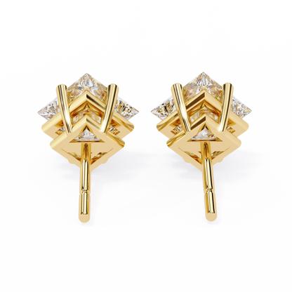 2.39 CTW Princess-Cut Lab-Grown Diamond Stud Earrings in 14K Gold