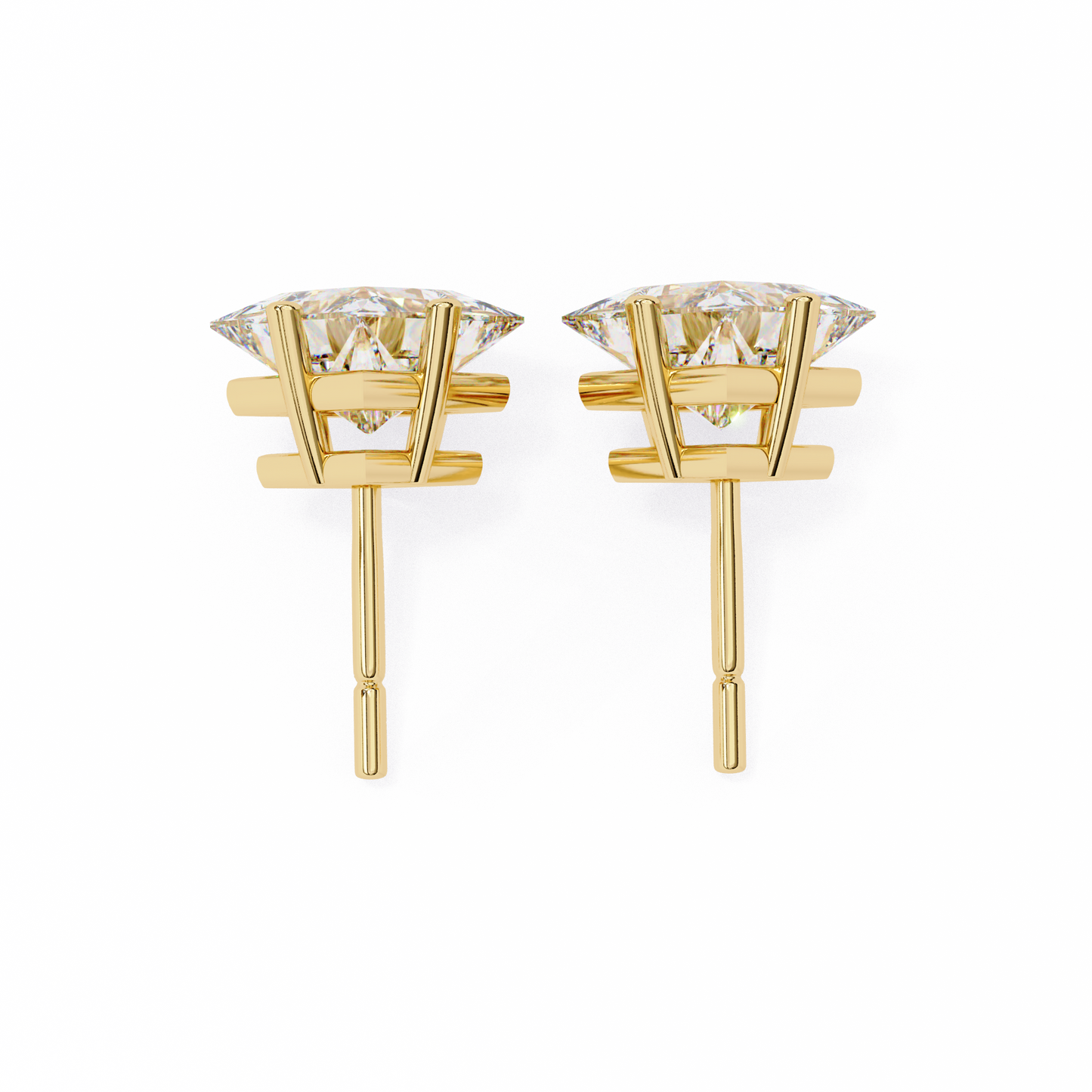 2.39 CTW Princess-Cut Lab-Grown Diamond Stud Earrings in 14K Gold