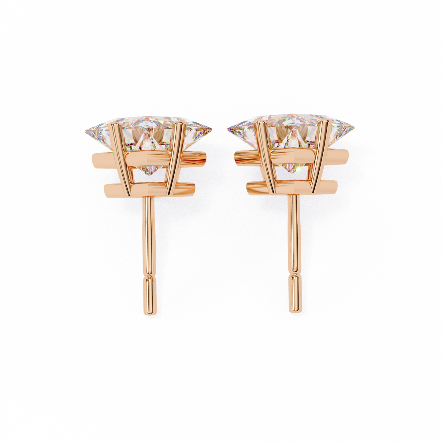 2.39 CTW Princess-Cut Lab-Grown Diamond Stud Earrings in 14K Gold