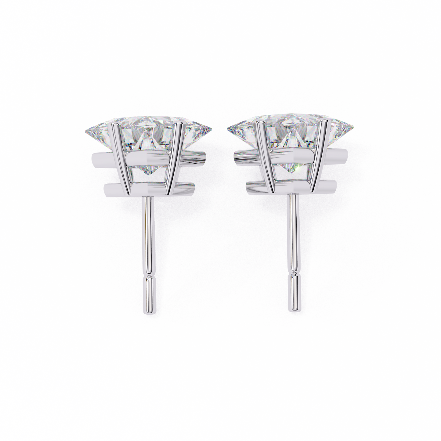 2.39 CTW Princess-Cut Lab-Grown Diamond Stud Earrings in 14K Gold