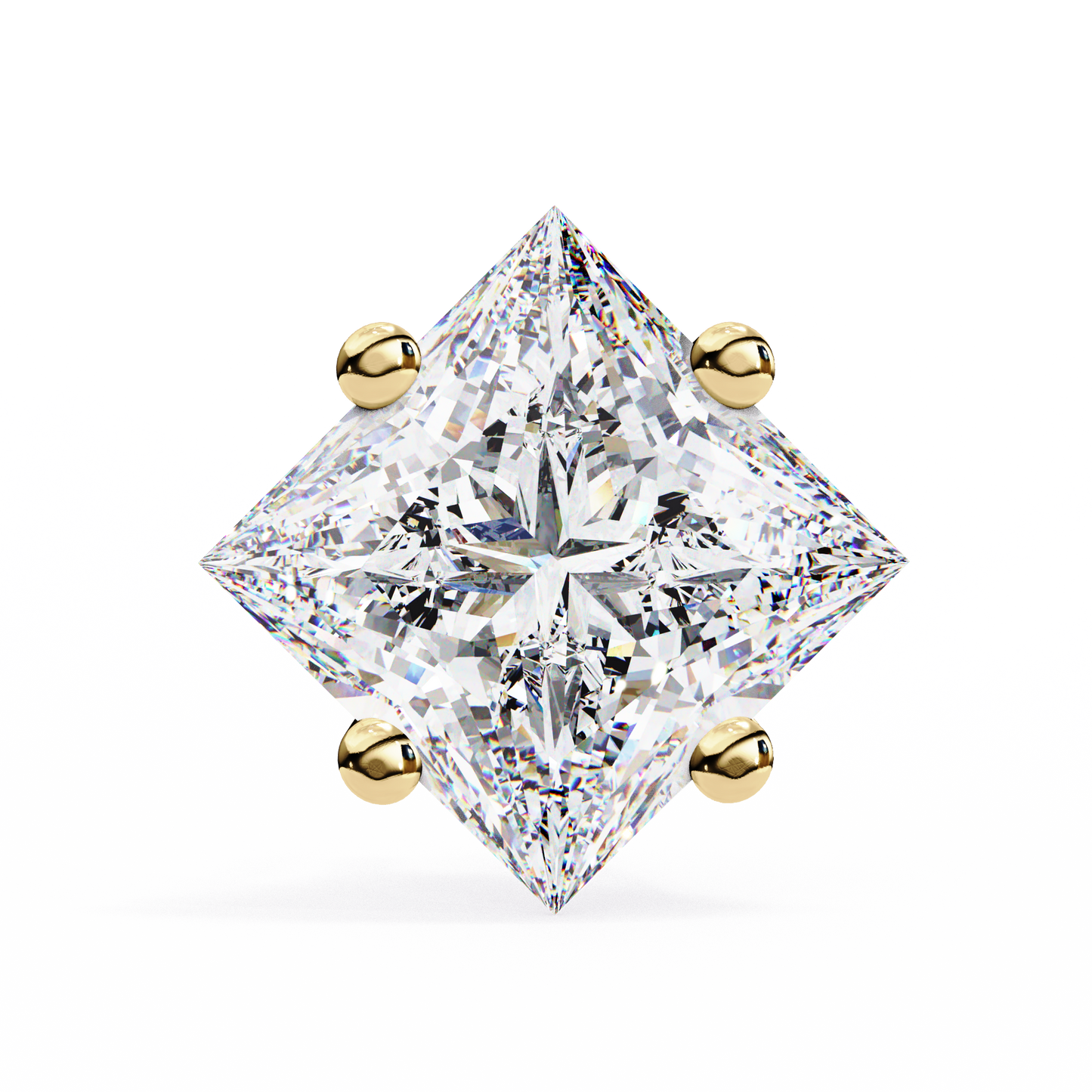 2.39 CTW Princess-Cut Lab-Grown Diamond Stud Earrings in 14K Gold