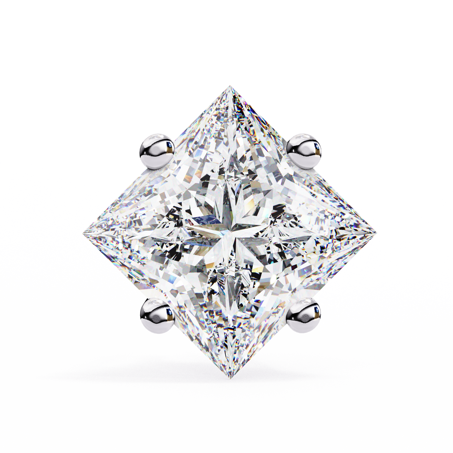 2.39 CTW Princess-Cut Lab-Grown Diamond Stud Earrings in 14K Gold