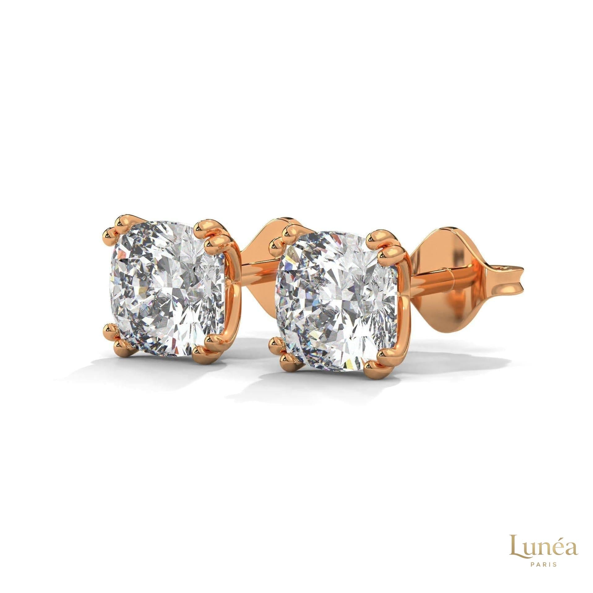 1.25 CT. Cushion-Cut Diamond Stud Earrings