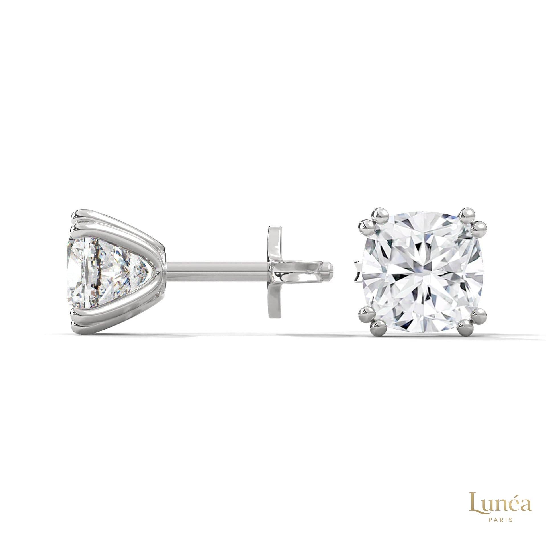 1.25 CT. Cushion-Cut Diamond Stud Earrings