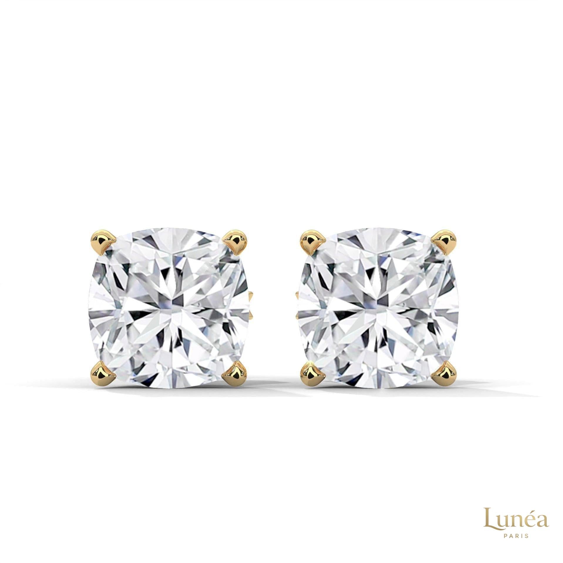 1.25 CT. Cushion-Cut Lab Diamond Studs