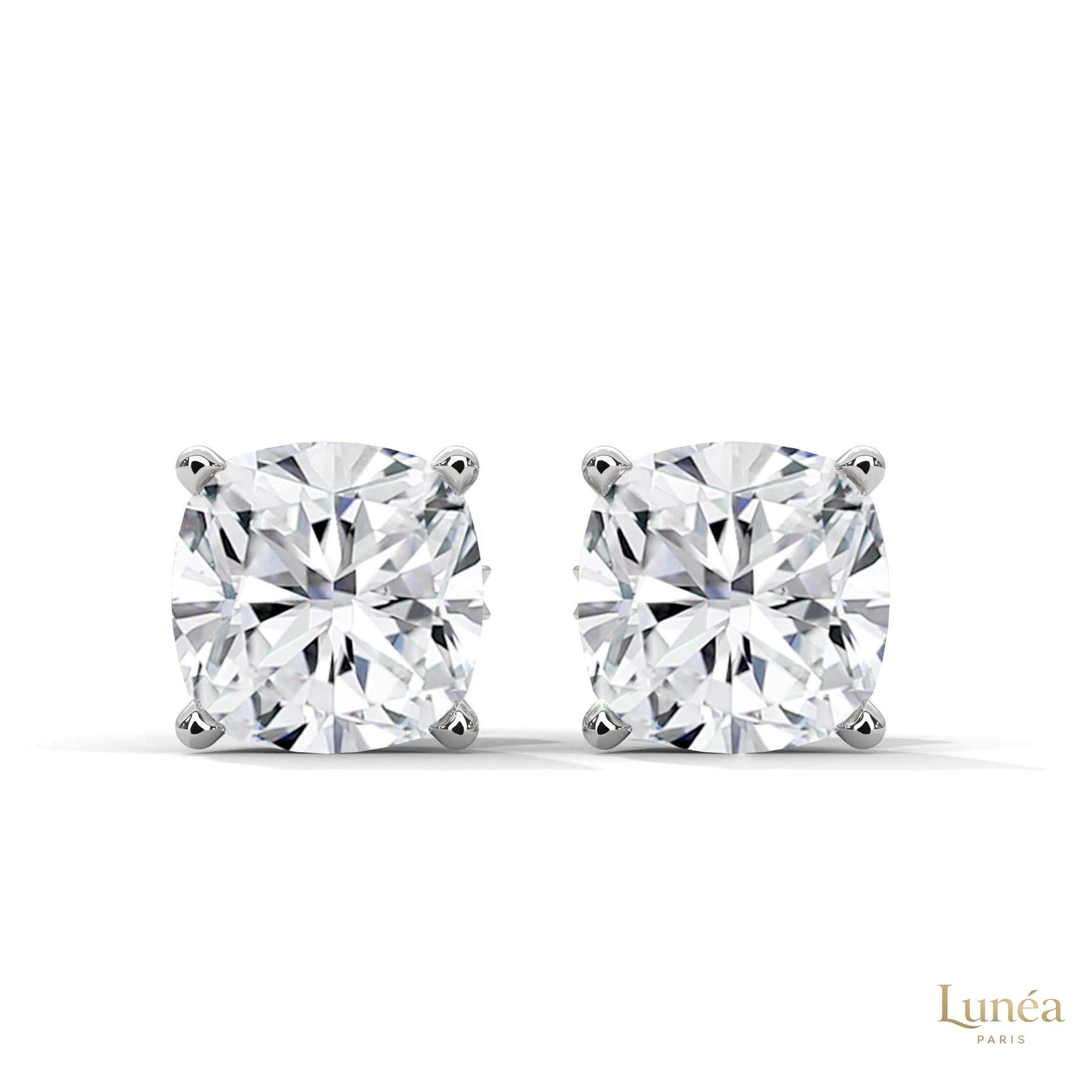 1.25 CT. Cushion-Cut Lab Diamond Studs