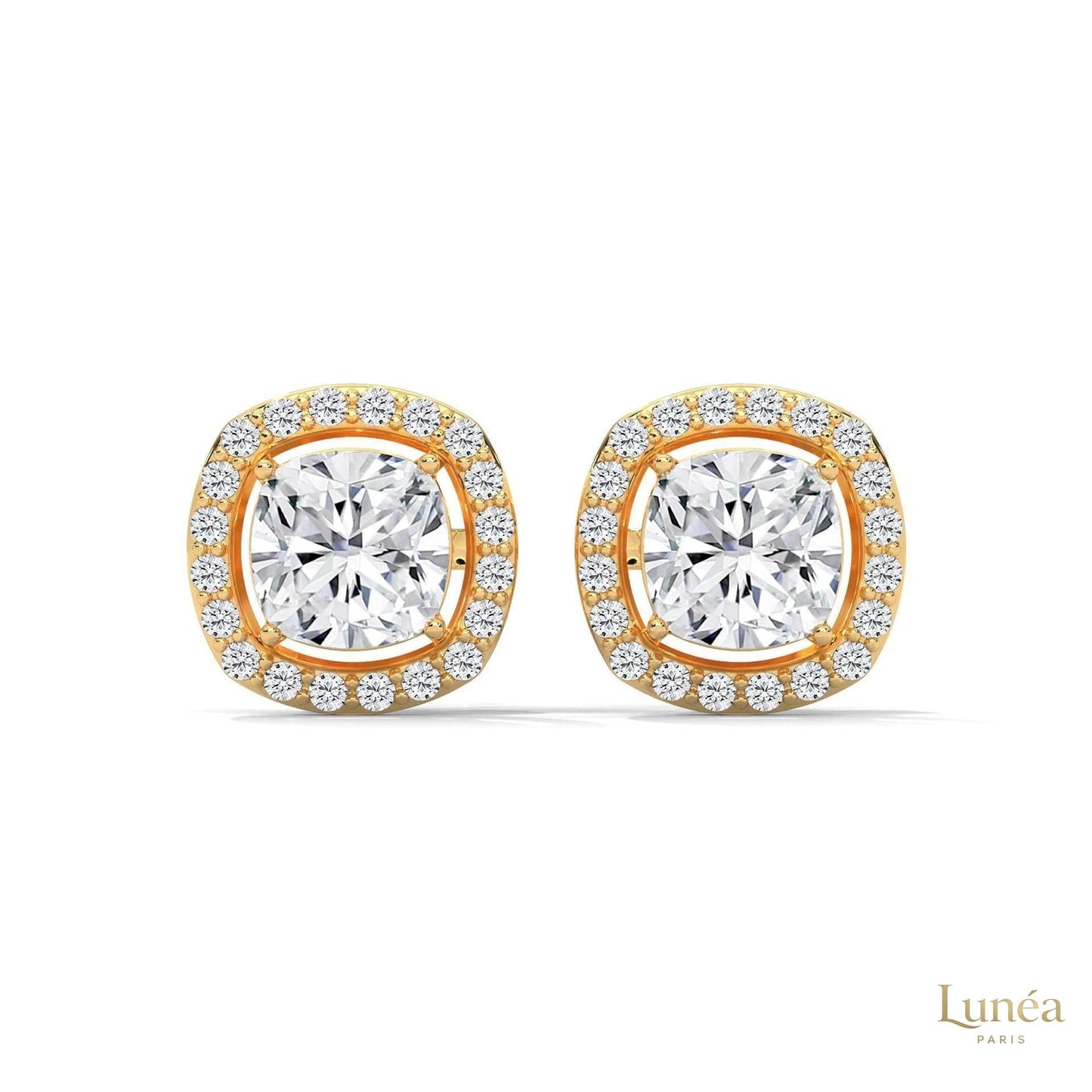 1.25 CT. Cushion Halo Diamond Stud Earrings