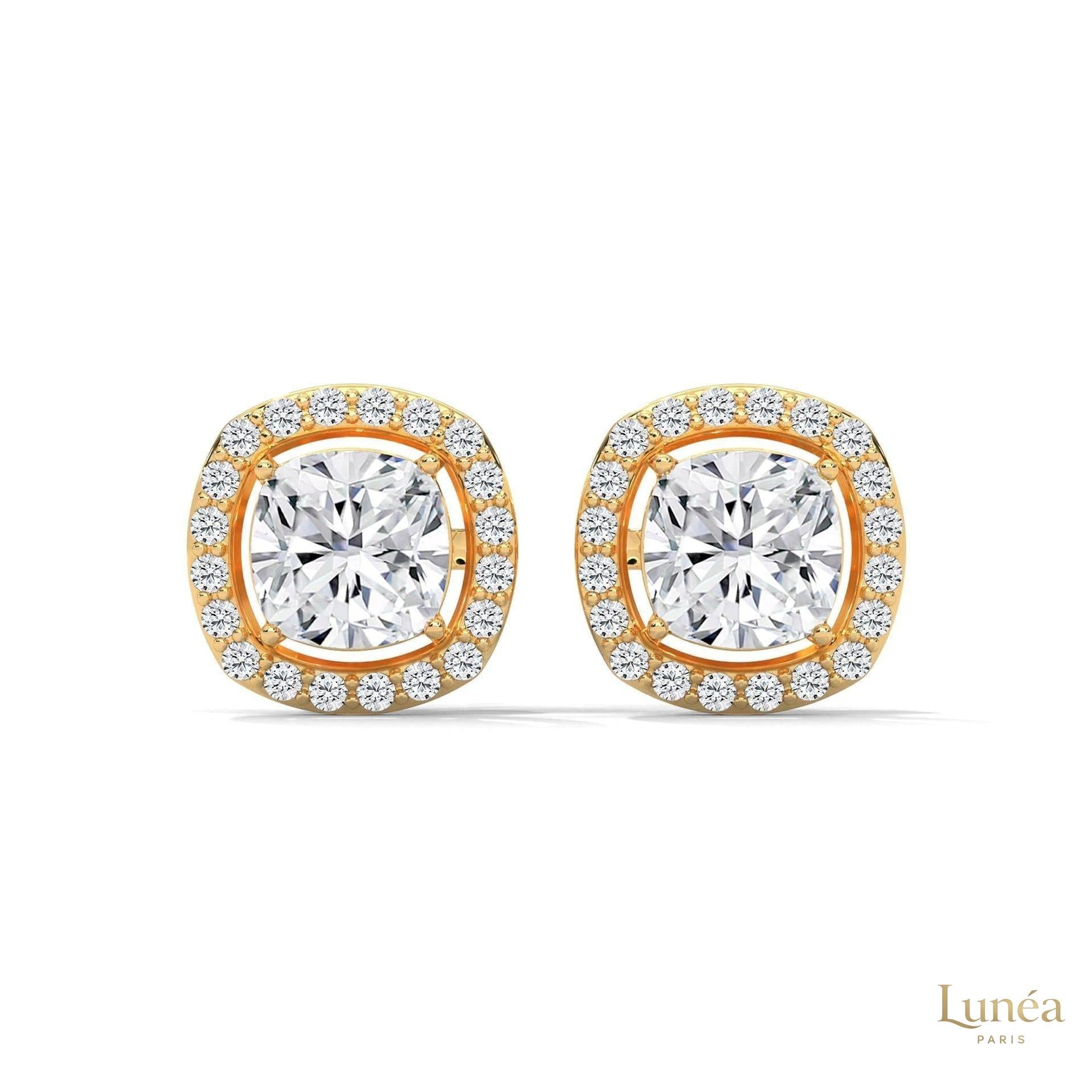1.25 CT. Cushion Halo Diamond Stud Earrings