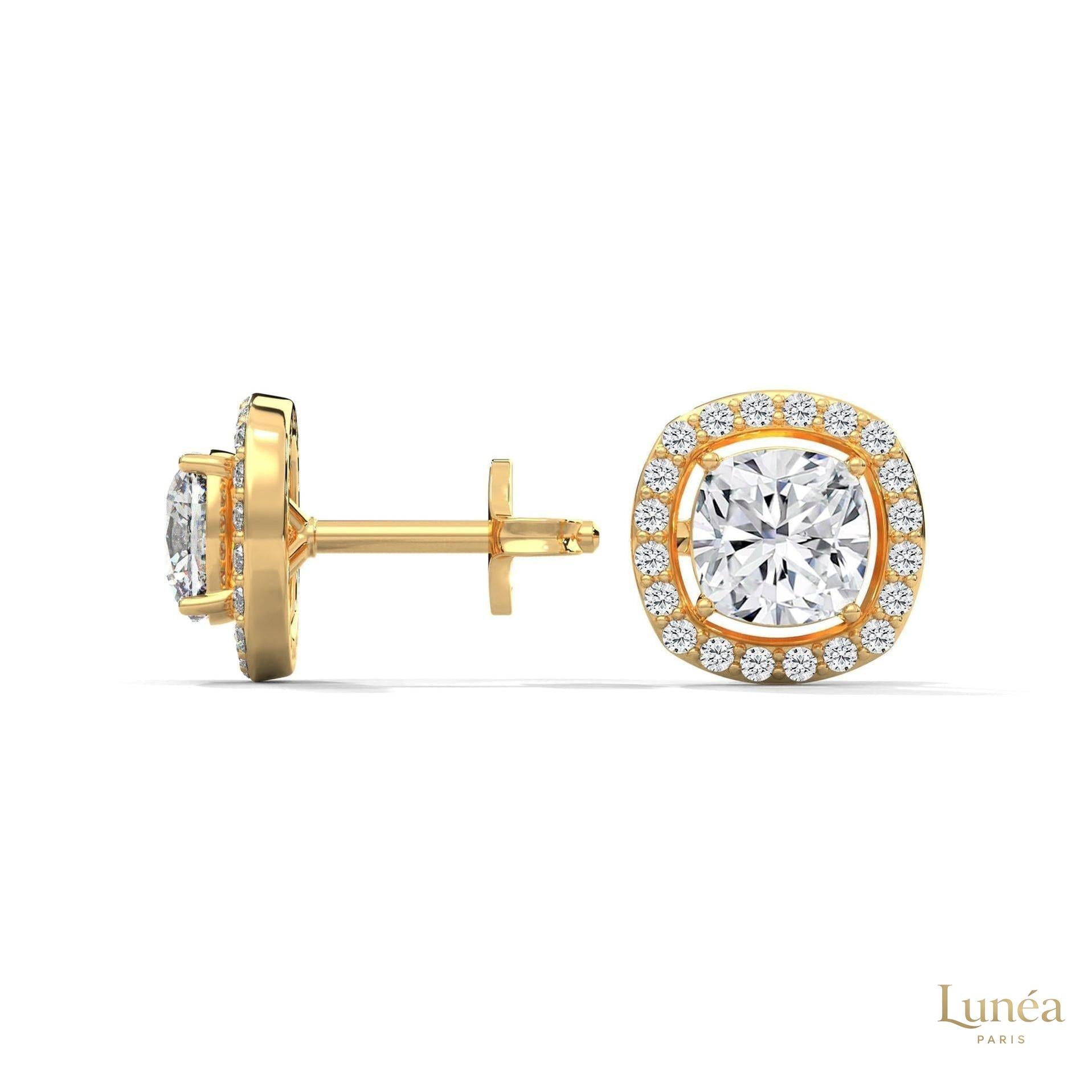 1.25 CT. Cushion Halo Diamond Stud Earrings