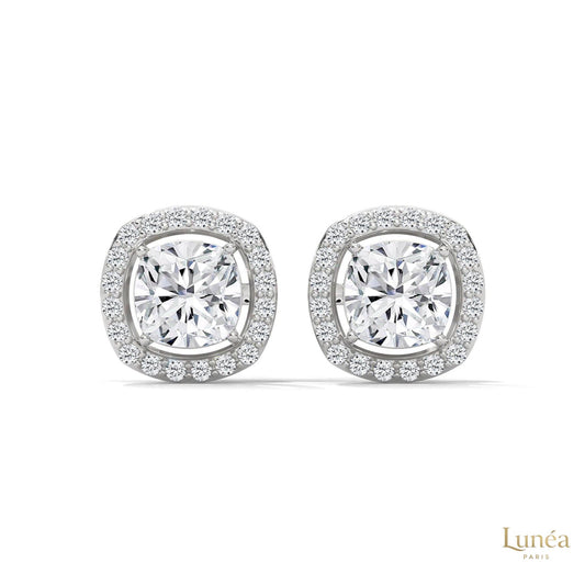 1.25 CT. Cushion Halo Diamond Stud Earrings