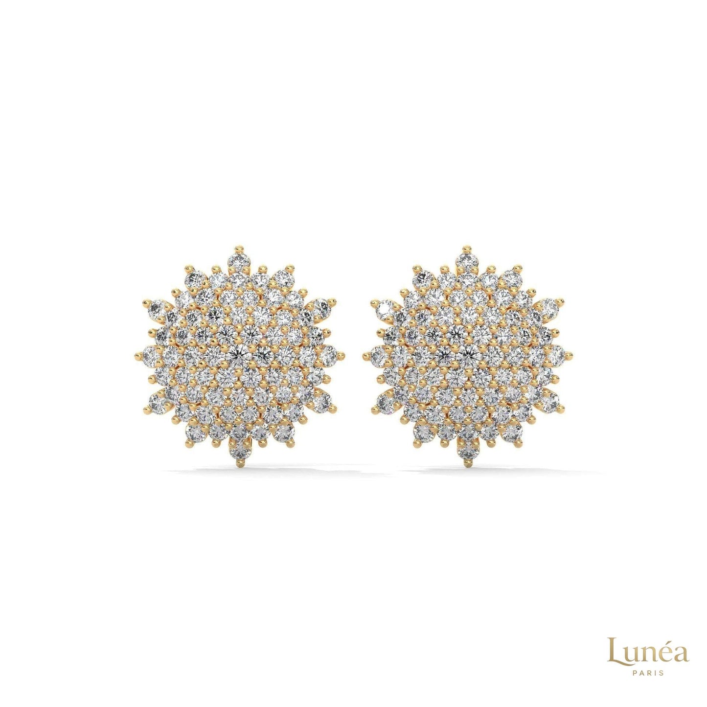 1.25 CT. Floral Diamond Cluster Stud Earrings
