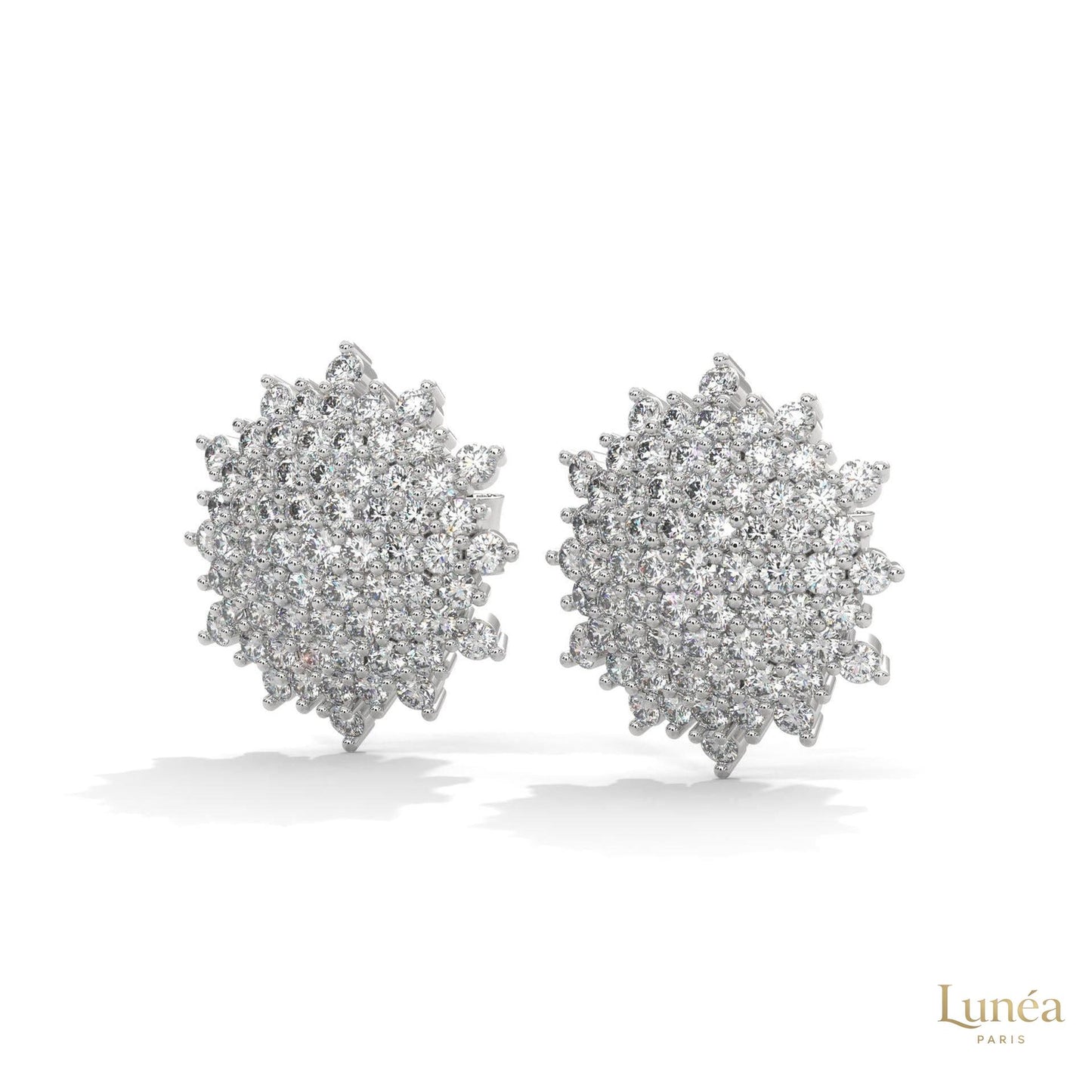 1.25 CT. Floral Diamond Cluster Stud Earrings