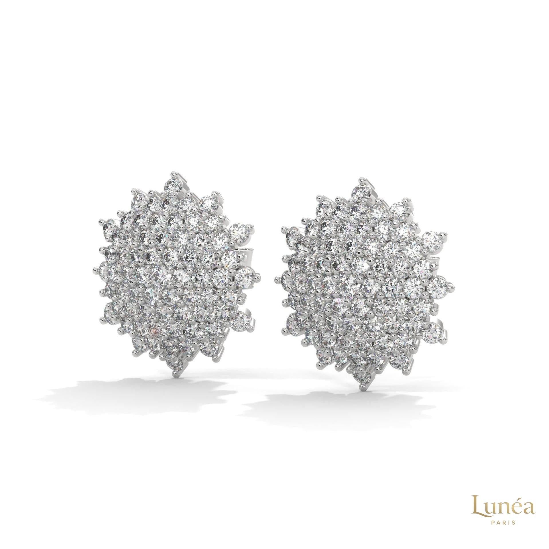 1.25 CT. Floral Diamond Cluster Stud Earrings