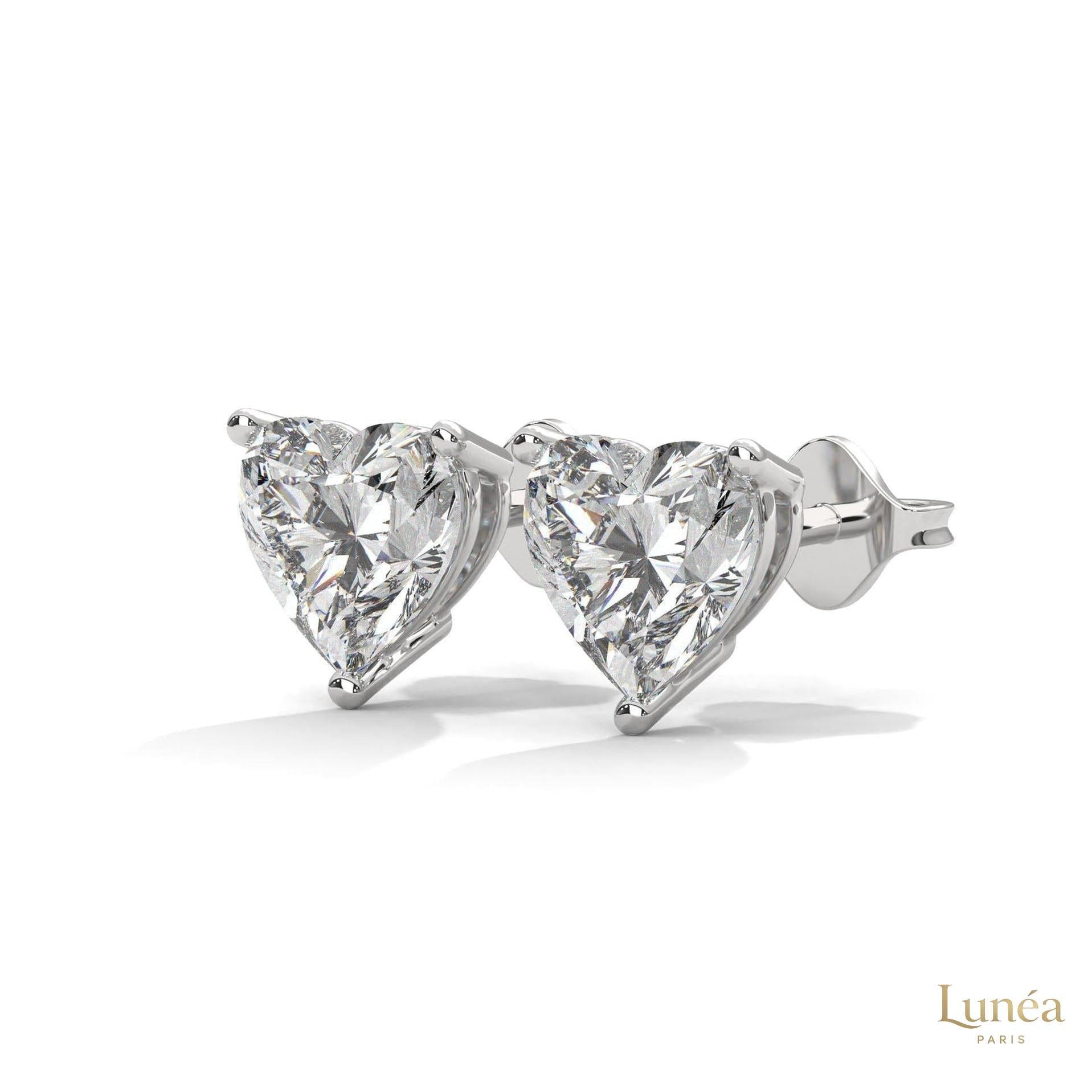 1.25 CT. Heart Lab Diamond Studs