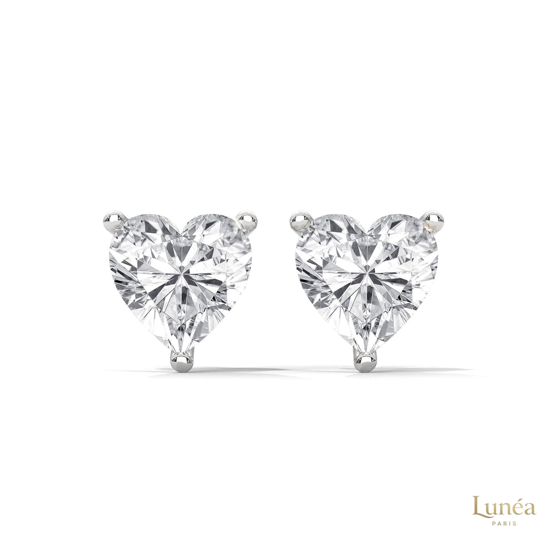 1.25 CT. Heart Lab Diamond Studs