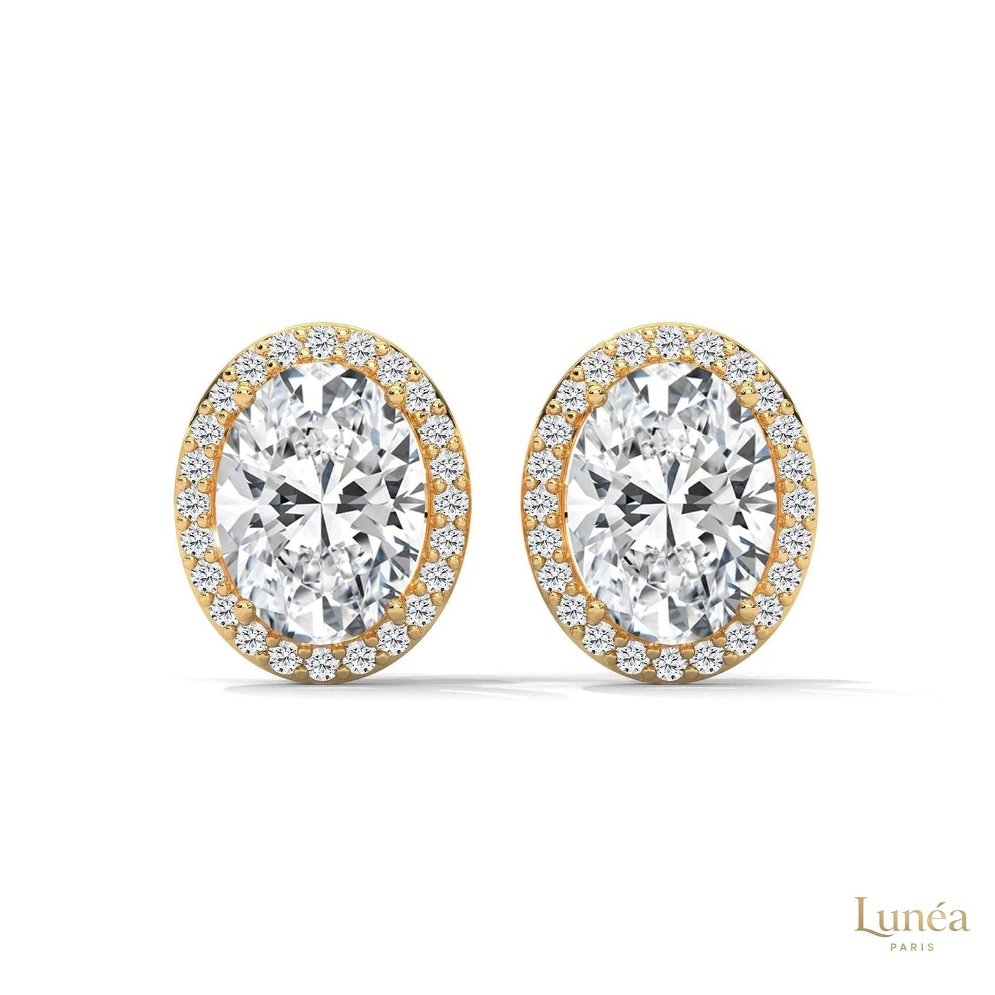 1.25 CT. Oval Halo Lab Diamond Stud Earrings