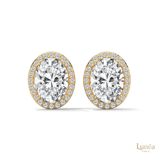1.25 CT. Oval Halo Lab Diamond Stud Earrings