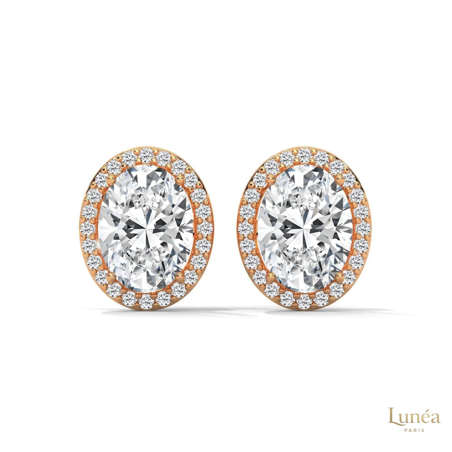 1.25 CT. Oval Halo Lab Diamond Stud Earrings