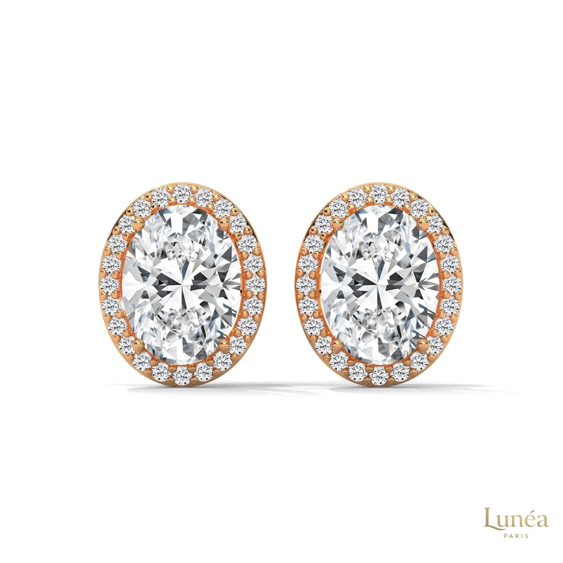 1.25 CT. Oval Halo Lab Diamond Stud Earrings