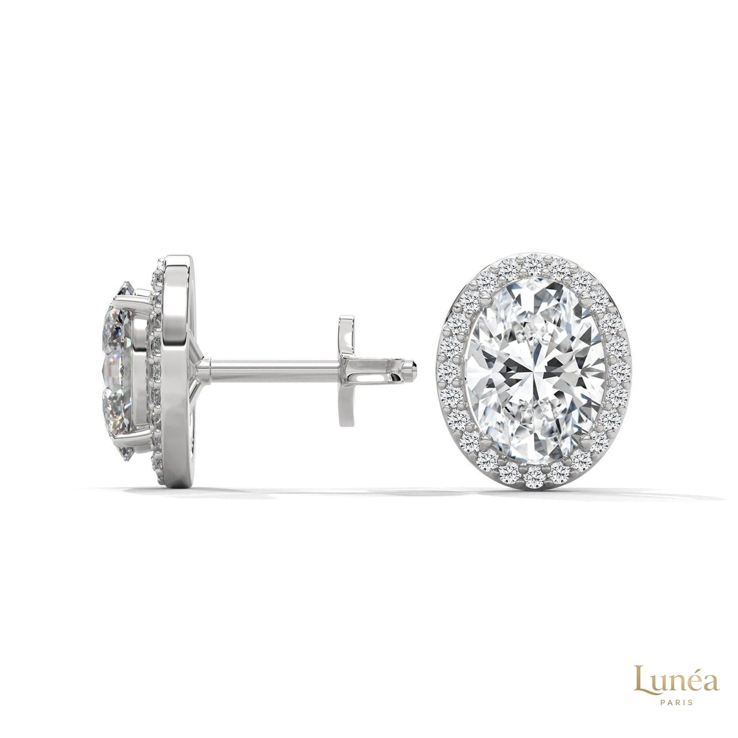 1.25 CT. Oval Halo Lab Diamond Stud Earrings