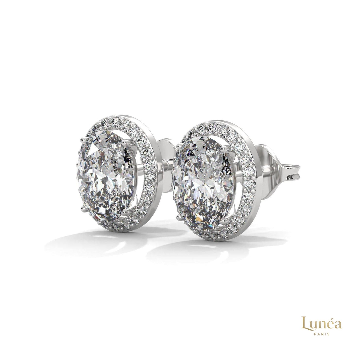 1.25 CT. Oval Halo Lab Diamond Stud Earrings