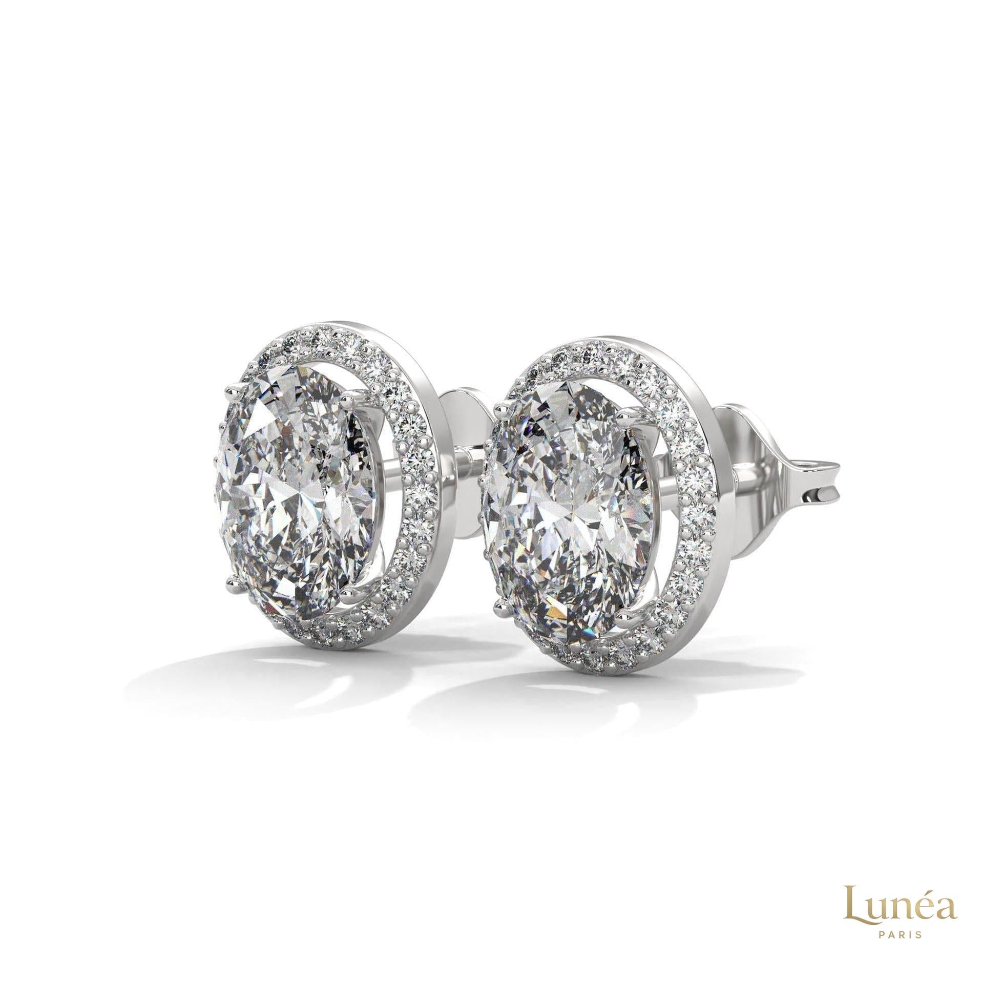 1.25 CT. Oval Halo Lab Diamond Stud Earrings