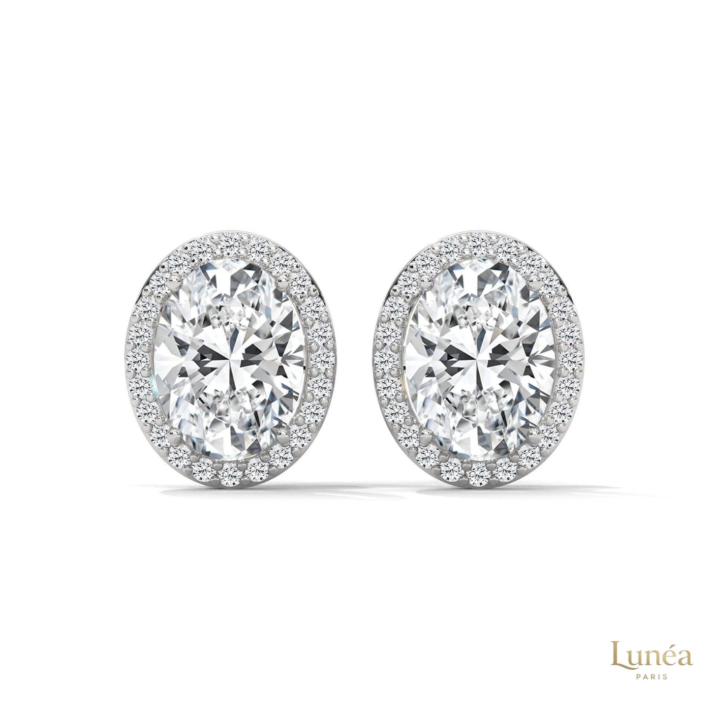 1.25 CT. Oval Halo Lab Diamond Stud Earrings