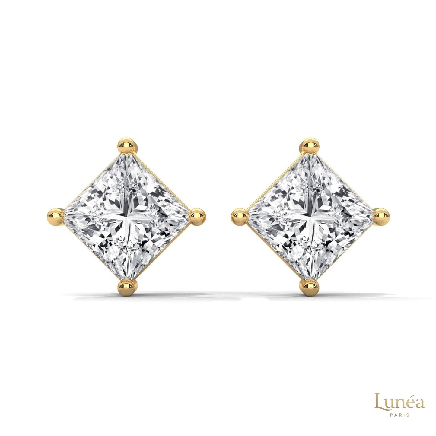 1.25 CT. Princess-Cut Lab Diamond Studs