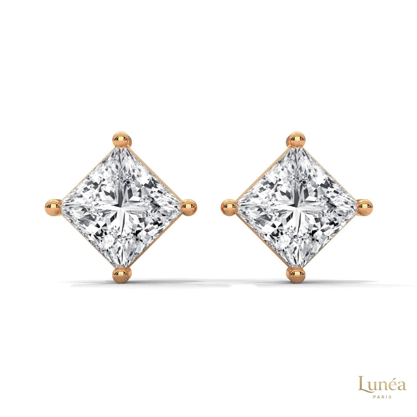 1.25 CT. Princess-Cut Lab Diamond Studs
