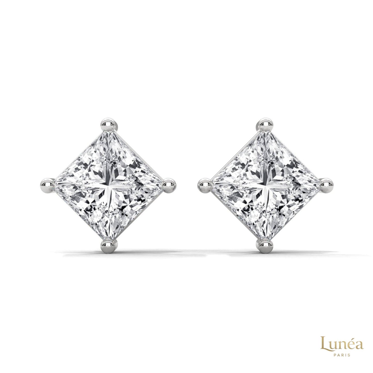 1.25 CT. Princess-Cut Lab Diamond Studs