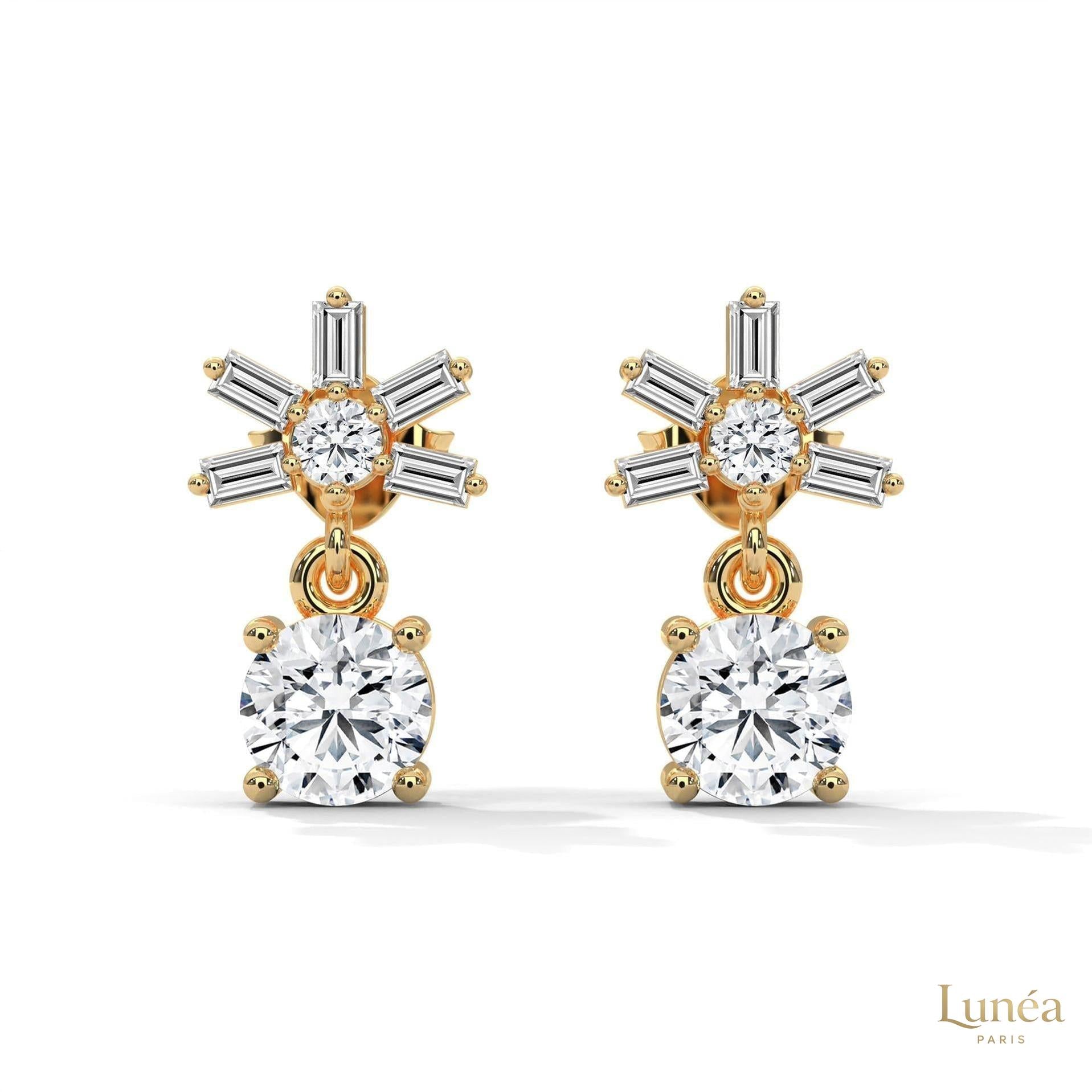 1.25 CT. Starburst Diamond Drop Earrings